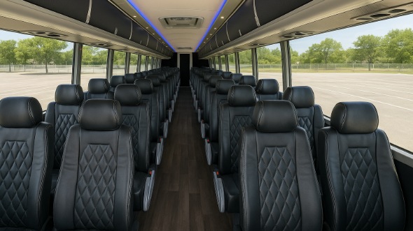 davie 54 passenger charter bus inside